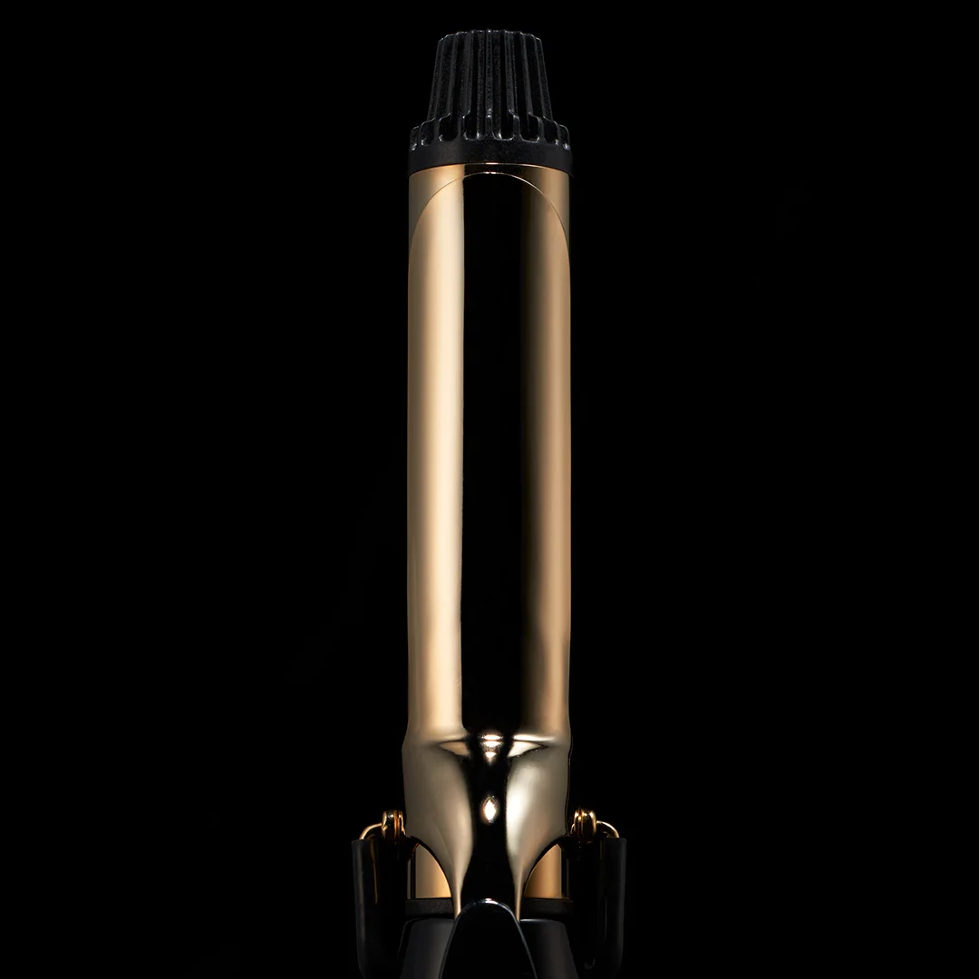 professional display light weight hair curling iron D2iron 25mm gold world voltage