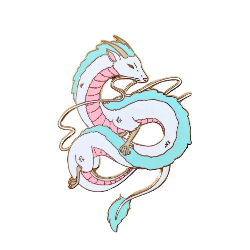 wholesale custom soft hard enamel brass metal dragon lapel pin