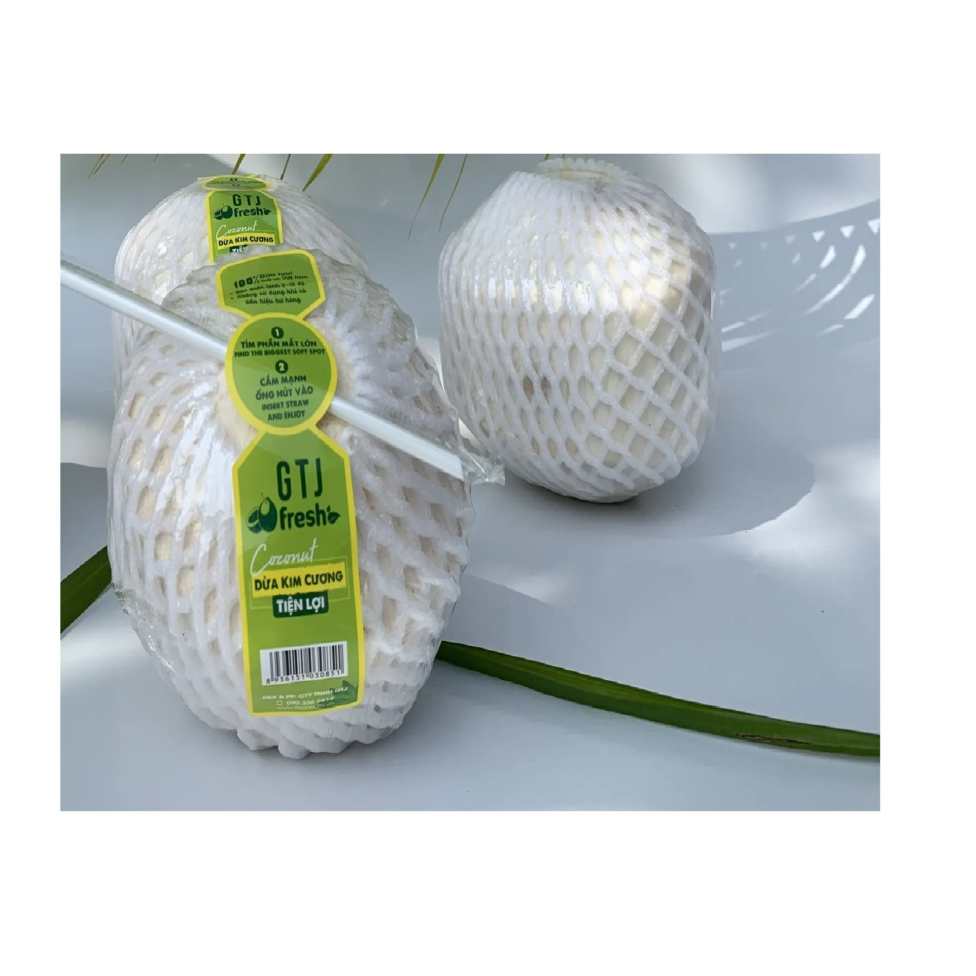 Полуочищенный кокосовый орех из целлюлозы и скорлупы, удобная Бриллиантовая форма, свежий кокос из Вьетнама