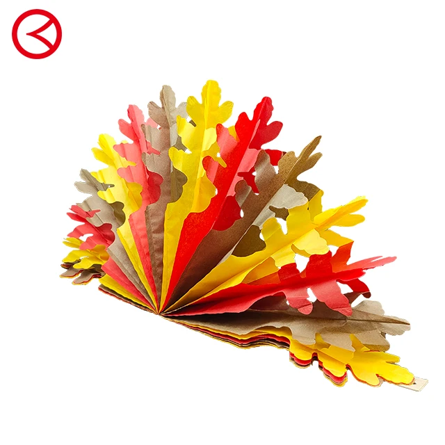 Tissue paper fan thanksgiving themed decorations CE-7P002
