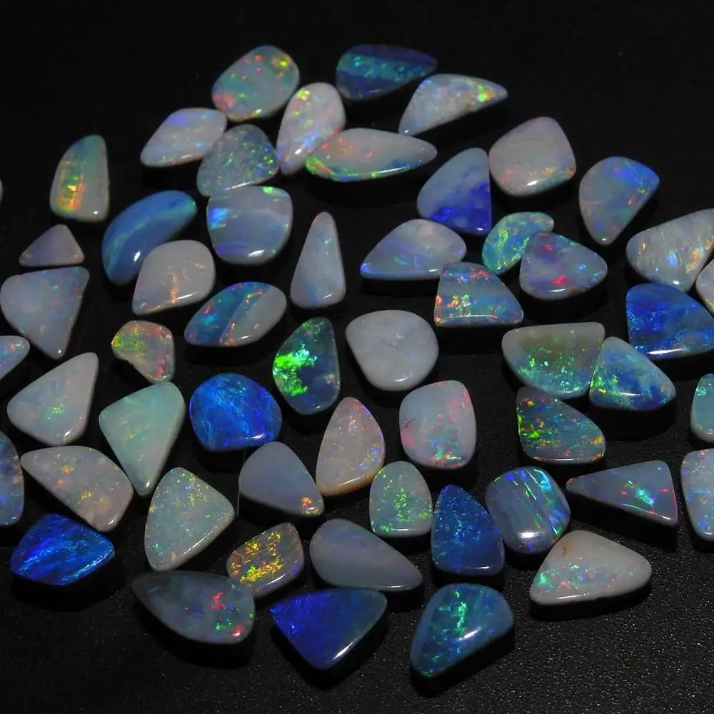 Australian Opal Doublet,cabochon,smooth,multi Fire,fancy Shape,for Making Jewelry,handmade,loose Stone,gemstone,pendent,natural