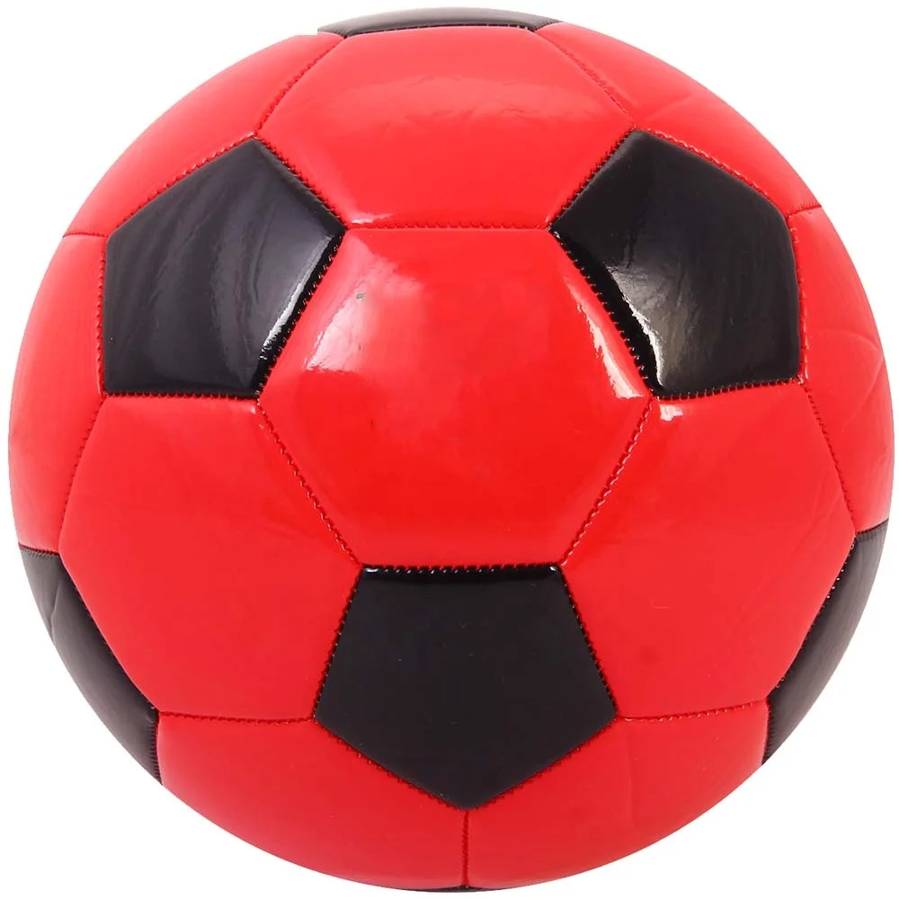 Soccer Ball Football Wholesale Custom Size 2 Black Yellow Bag Green Red White Blue Shiny PVC Silkscreen Gray Surface Color