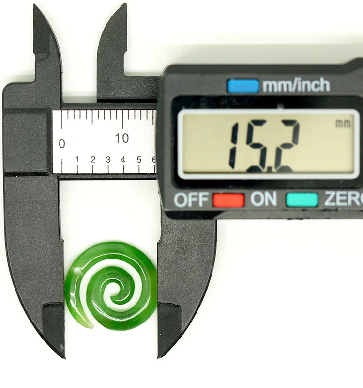 Hot sale diy jewelry earring natural jade 15mm Maori Koru donut green jade pendant