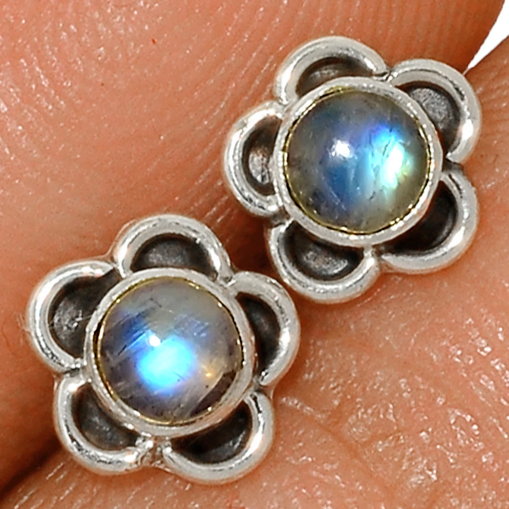 Настоящие радужные лунные камни Аутентичные высококачественные ювелирные изделия ручной работы производитель сережек для