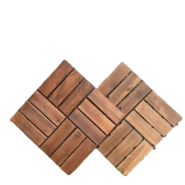 Good price and high quality garden floor tiles Acacia wood deck tiles interlocking wooden flooring from Vietnam