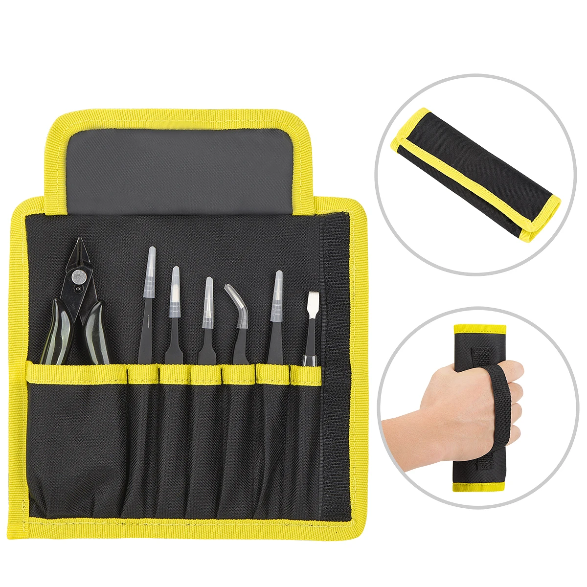 Stainless Steel Tweezers Set Precision Curved Straight Tweezers Anti-Static Industrial Repair Tools with Pliers