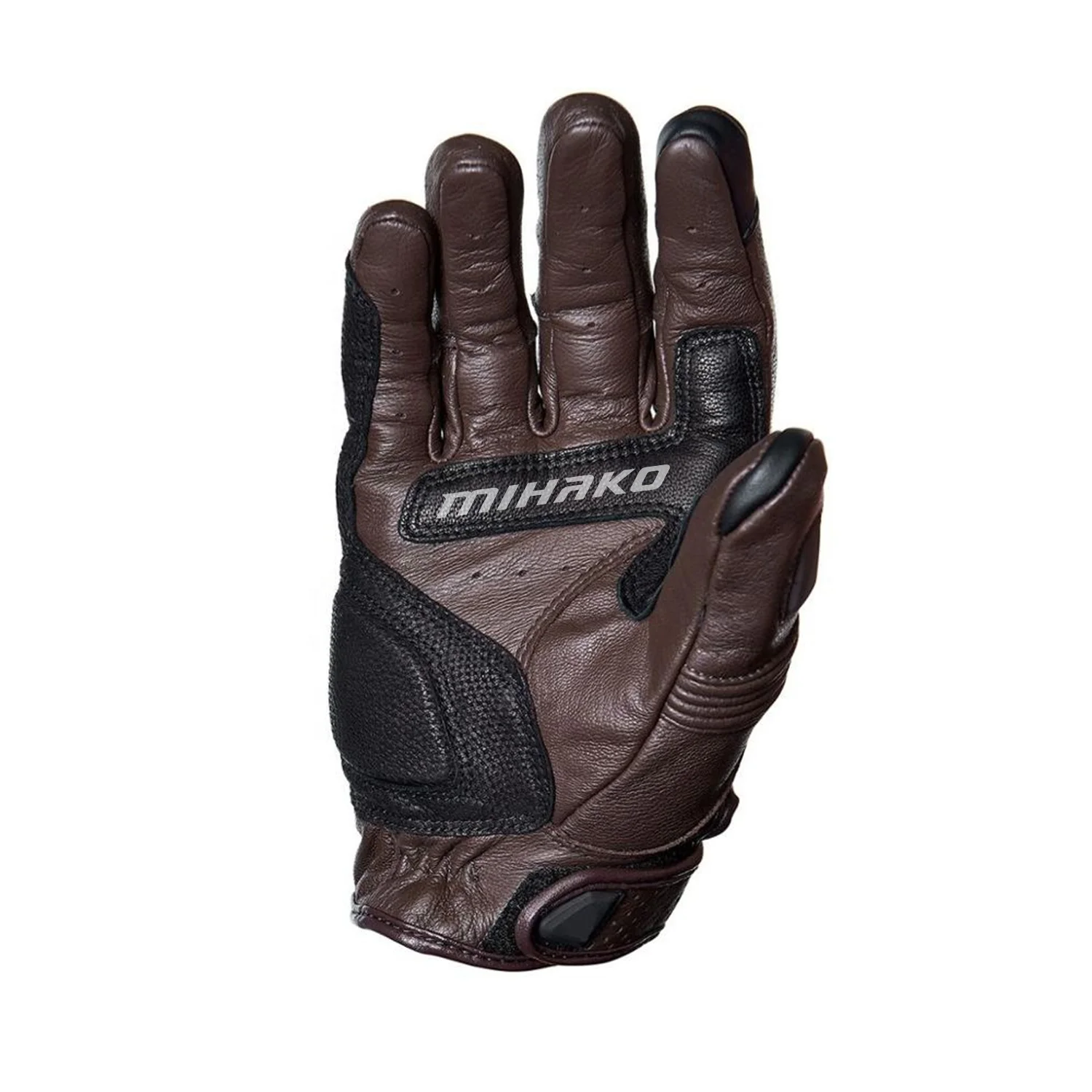 Gold and brown leather working gloves True Fit Cowhide and Spandex Full Finger Mechanics Gloves with Elastic Hook and Loop Cuff