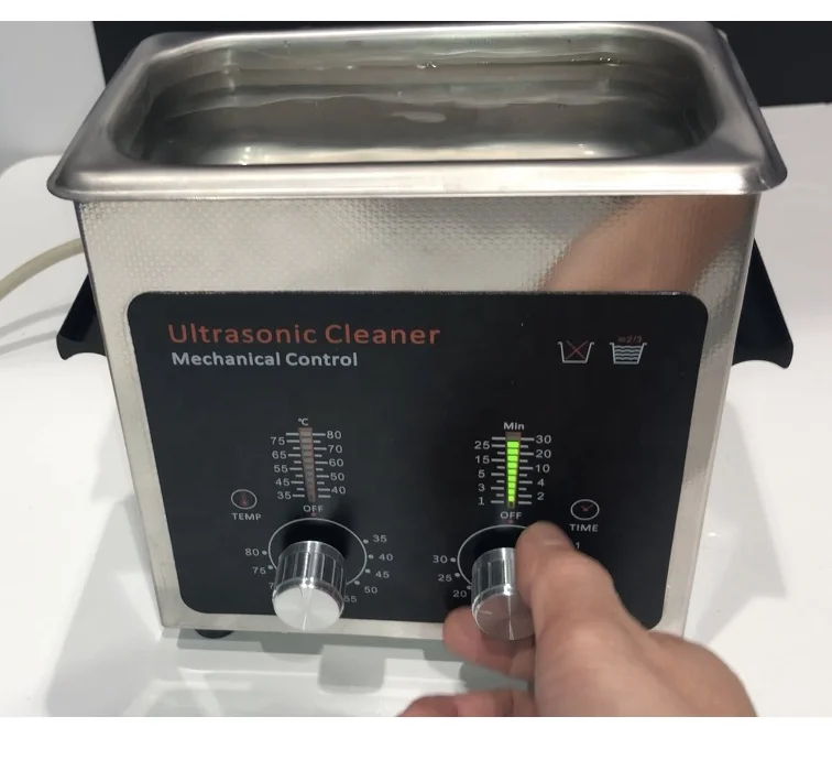 Top grade Stainless steel thick tank  Easy operation heater and timer with LED bar mini small size 0.7 Liter Ultrasonic cleaner