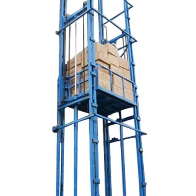 1000kg 2000kg Vertical Hydraulic Guide Rail Cargo Goods Lift for Sale (1600447185985)