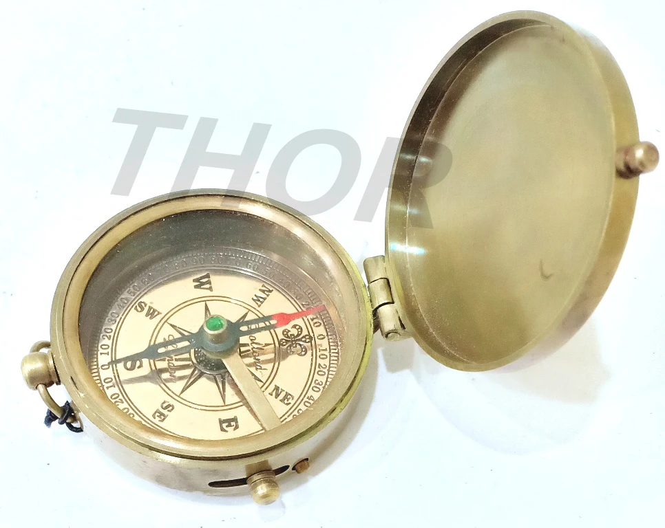  Nautical Copper Brass Pocket Compass Collectible Item