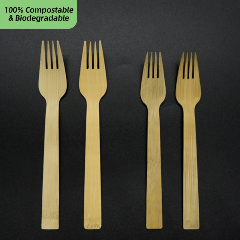 disposable restaurant cutlery camping bbq bamboo fork spoon flatware cutlery set Biodegradable ECO friendly bamboo cutlery