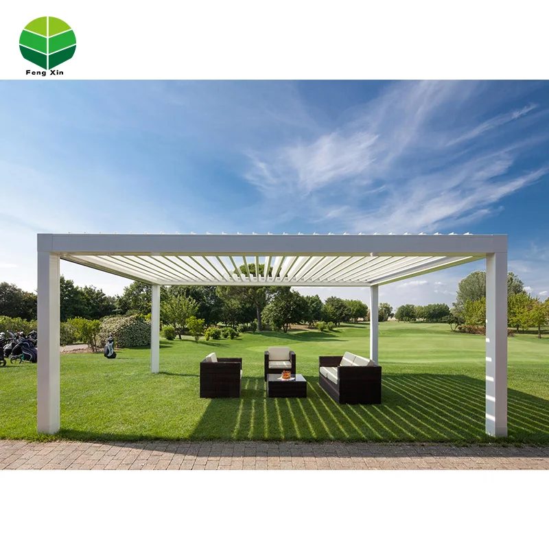 Four seasons are available High Quality Motorized Louvered Roof System Outdoor Gazebo Aluminum Arches Arbours Pergola