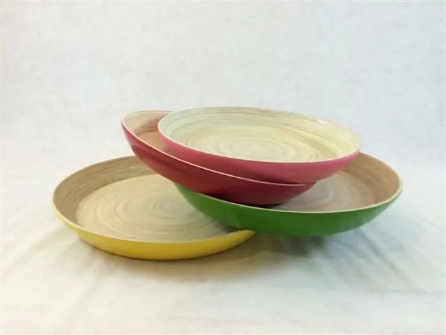 BAMBOO VIETNAM LACQUER SALAD-FRUIT PLATE