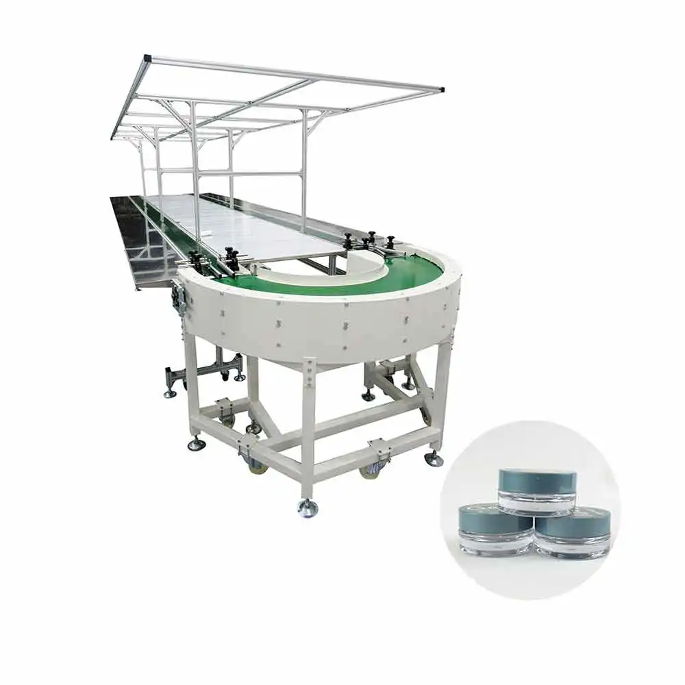 
mesh belt conveyor fiberglass conveyor cosmetics makeup products 