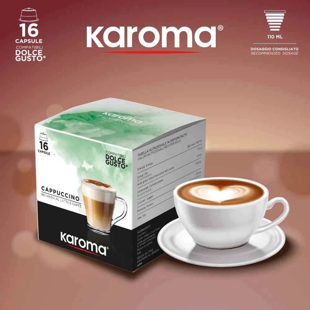 Итальянские капсулы KAROMA капучино напиток мгновенного кофе DOLCE GUSTO частная торговая марка