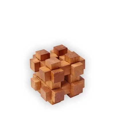 Wooden Rubik Cube  game products , non toxic domino in wooden box