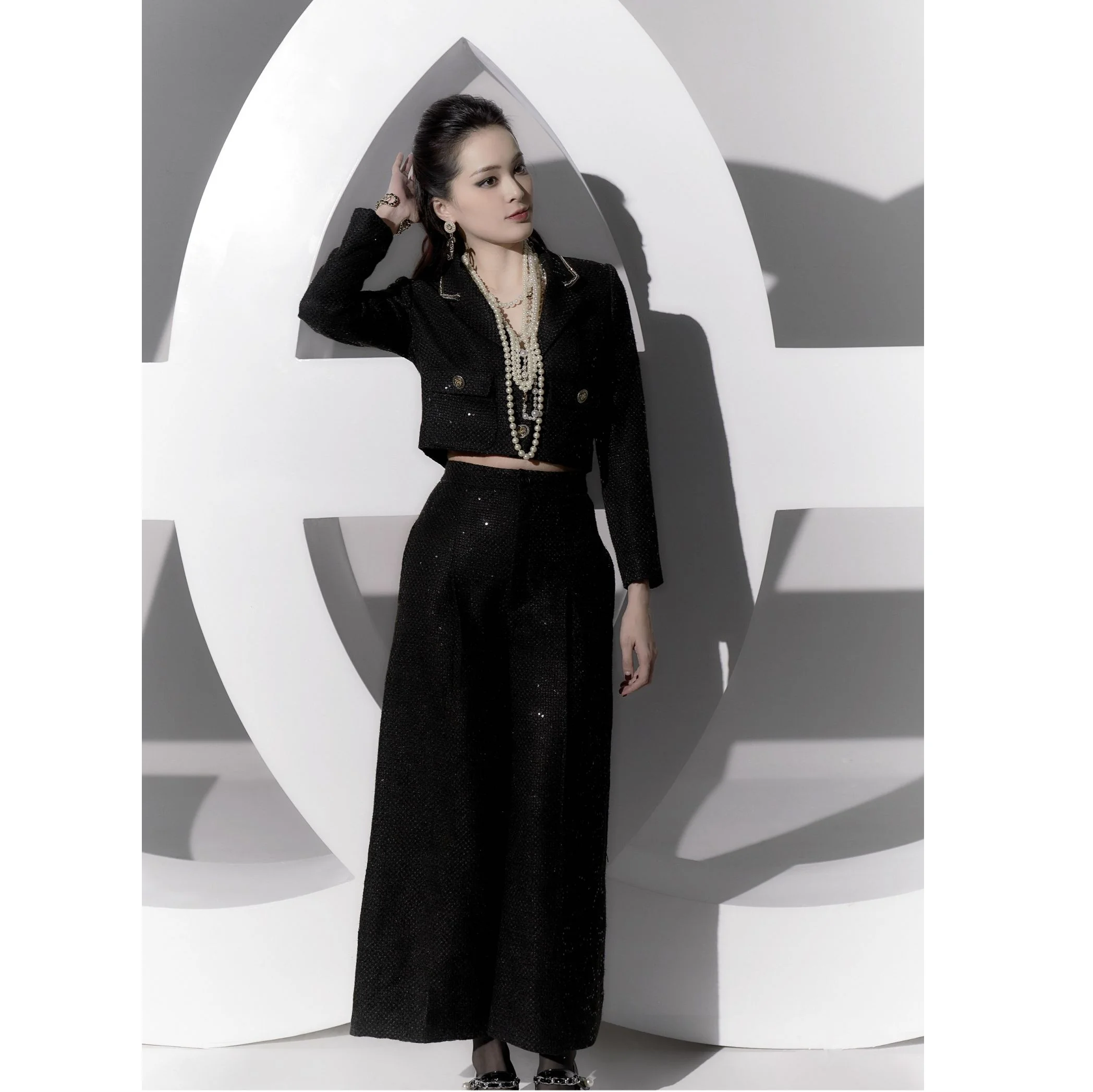 High Quality Manufacture New Design Black Feth Cloth Long Pant Fall 2021 Clothes Trend