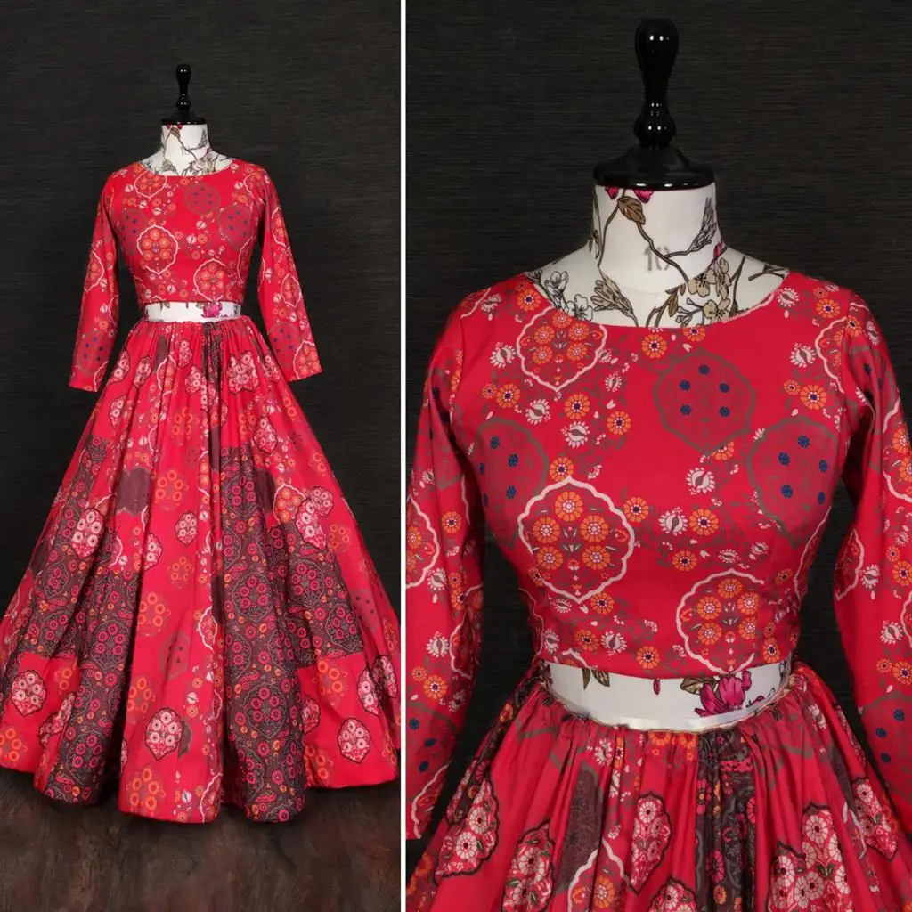  Зари Vaishali шелковое печатное работы banarasi lehenga ЧОЛИ для свадьбы так и особых случаев