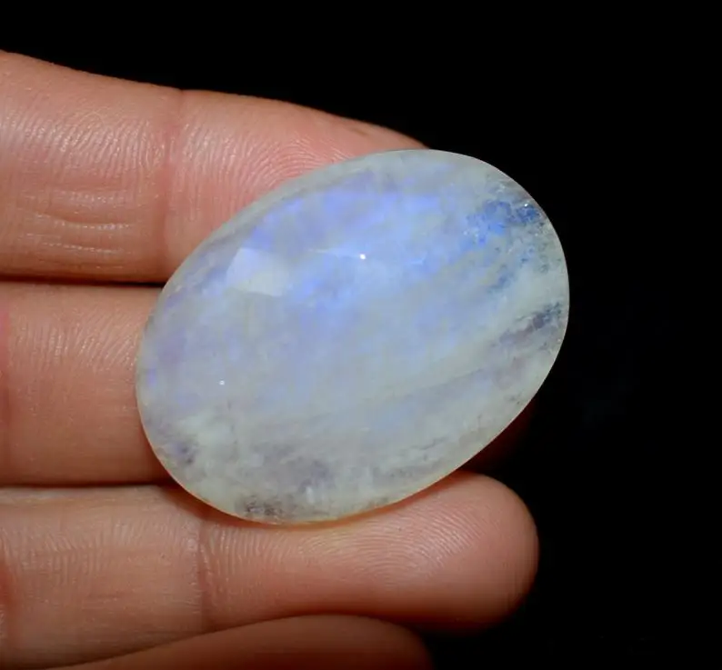 100% Natural Rainbow Moonstone Top Quality Loose Genuine Gemstones Moonstone Oval Shape Cabochon Gemstones For Jewelry Making