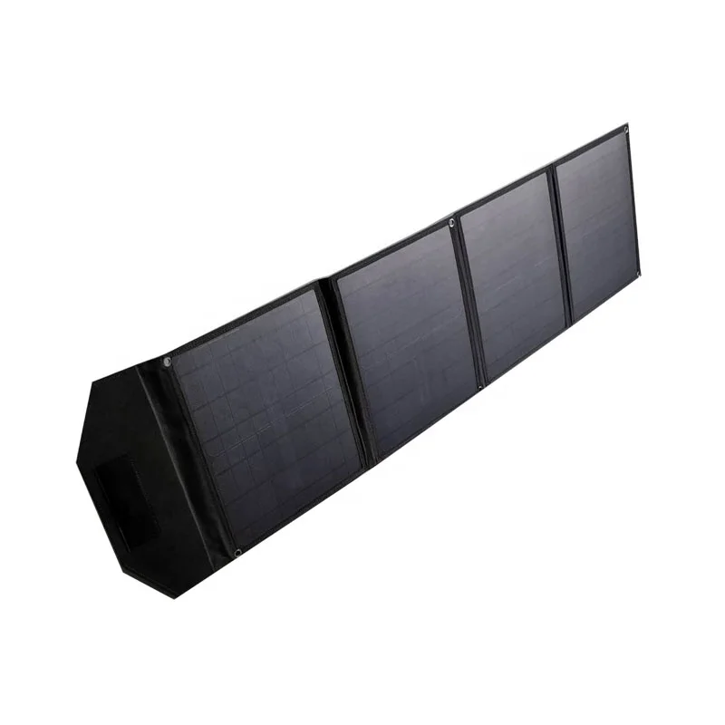foldable solar panel blanket bag 50w 4fold small portable light for charging 12v battery camp powerbank portable solar generator