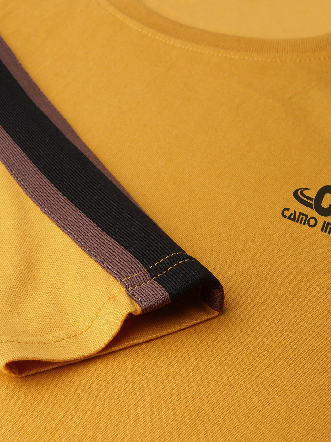 2021 Custom New Polyester Cotton Men Mustard Yellow Pure Cotton T-shirt With Custom Logo Manufactured By Camo Impex