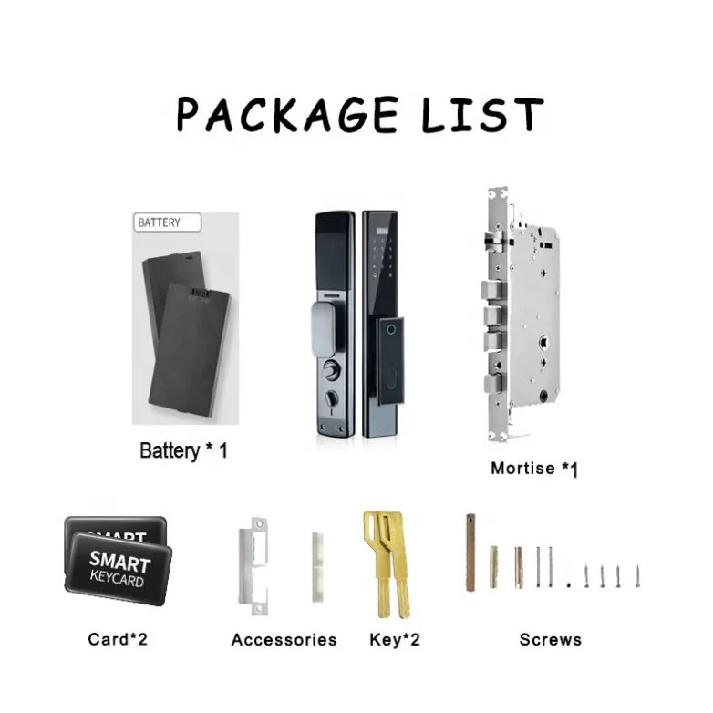 tuya Code Fingerprint Mechanical Key card unlock by app home automation system multi-functional smart electronic door locks