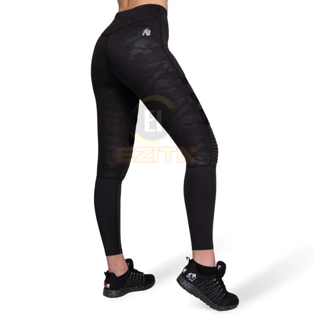 Велосипедные колготки Savanna черные/хаки камуфляжные леггинсы для девочек