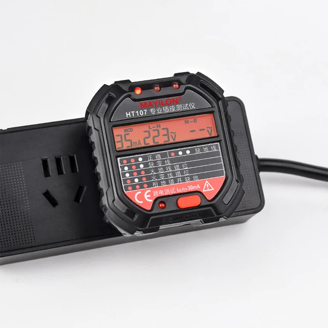 Mayilon HT107D ЕС штекер типа RCD розетка Тестер 90V ~ 250V прибор для измерения напряжения питания герметичность переключатель защиты