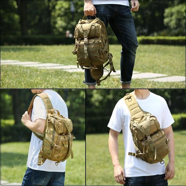 Large-Capacity One-Shoulder Tactical Chest Bag Breathable Hunting Hiking Camouflage Backpack Strap Outdoor Crossbody Design