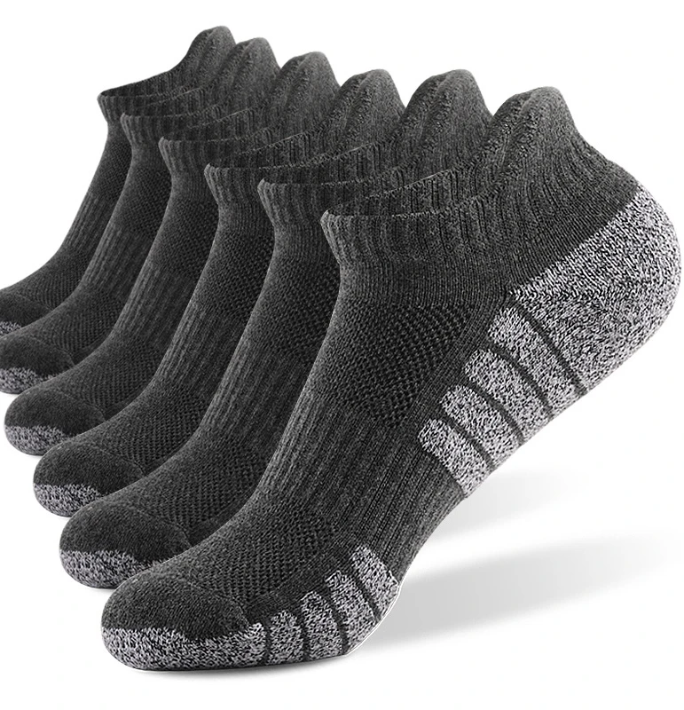 Embroidered Running Sport Padded Compression Ankle Custom Logo Socks