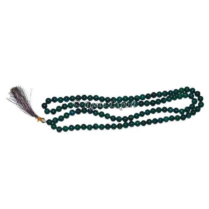 trendy style new gemstone energy necklace red jasper rudraksha charkra mala wooden beads mala