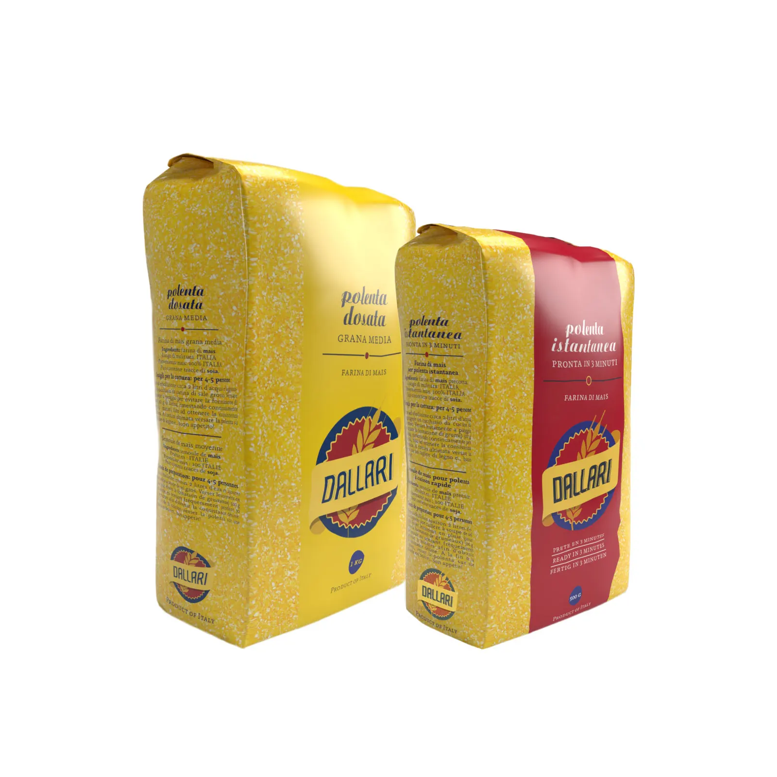 TOP QUALITY ITALIAN MAIZE CORN FLOURS FOR POLENTA AND BREAD GLUTEN FREE: RETAIL SPECIAL FLOUR BUNDLE - 2