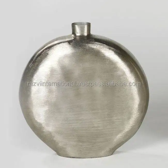 Modern Design Stainless Steel Flower Vase for Home Decoration Wood and Aluminium Tabletop Vase