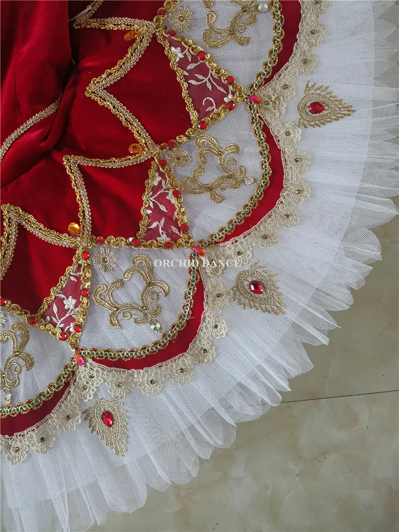 Высокое качество изготовление размеров под заказ 12 балетная одежда для сценических выступлений красный профессиональная балетная юбка пачка для взрослых