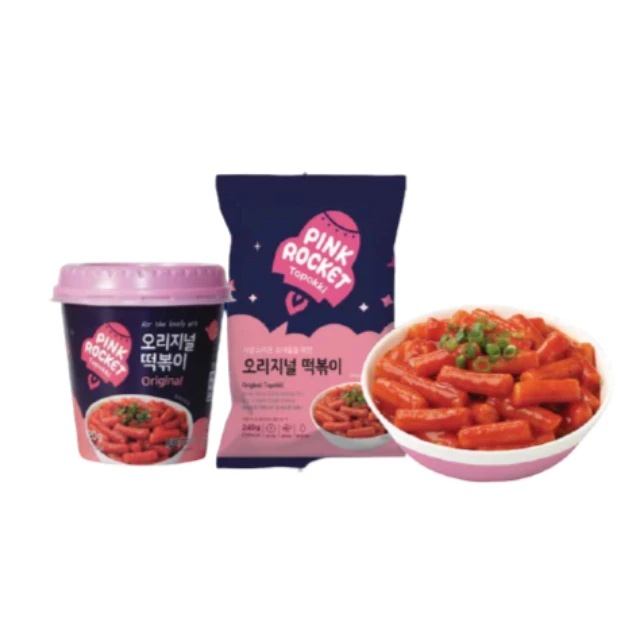 
 Популярная Корейская закуска Tteokbokki, розовый оригинальный аромат ракеты  