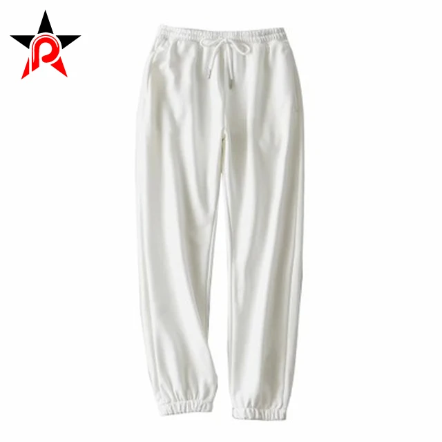 High Quality French Terry Women Casual Elastic Bottom Joggers Pants High Waist Drawstring Pleated Women Sweatpants
