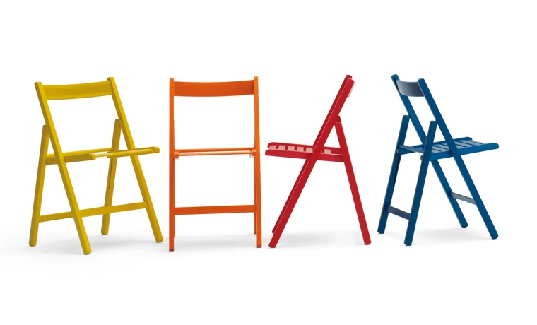 ITALIAN SMART DESIGN VIOLET COLOR WOODEN FOLDING CHAIR BASIC MADE IN ITALY CHAIR BEECH WOOD CHAIR