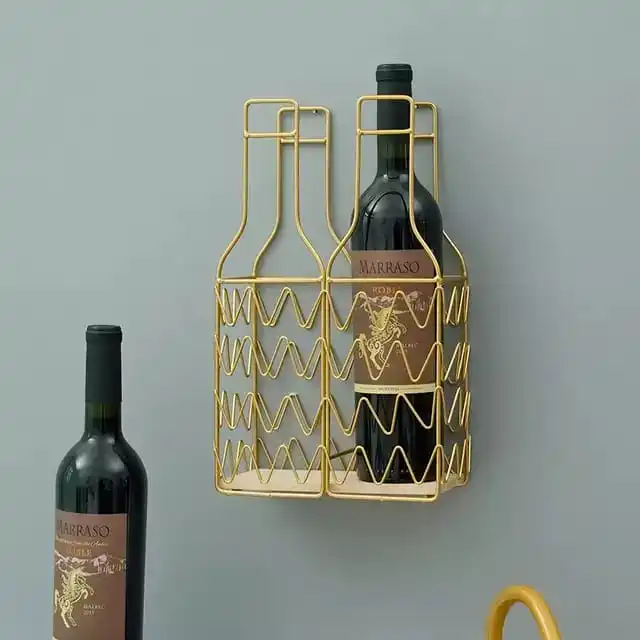 CREATIVE MODERN WALL DECORATION WALL MOUNTED METAL WINE RACK