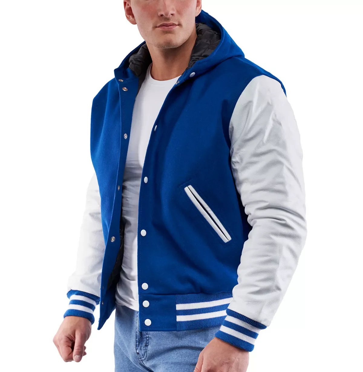 Baseball Varsity Jacket for Men Custom Logos with Wool and Leather Sleeves / American Style Wholesale Schoolboy Jackets