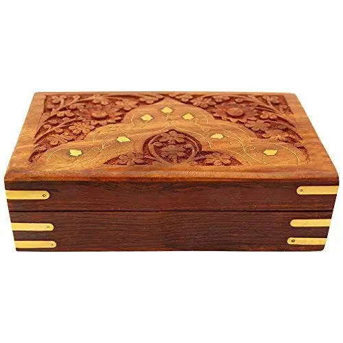 Wood and Brass Designer Jewelry storage Box Royal Luxury Wooden  Gift Box   Jewelry Packing Wood Box