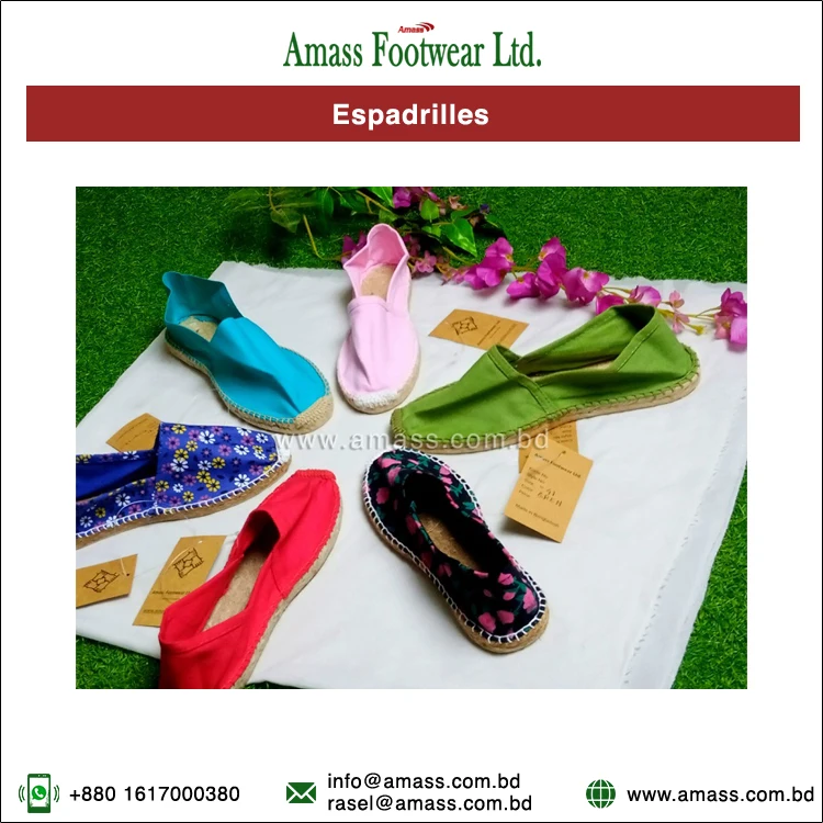 Manufacturing Superb Quality 100% Natural Material Handmade  Customized Espadrilles Flats