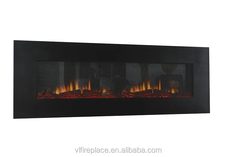 New designed 66 inch video flame effectiveness and simulated crackling burning sound wall mounted electric fireplace