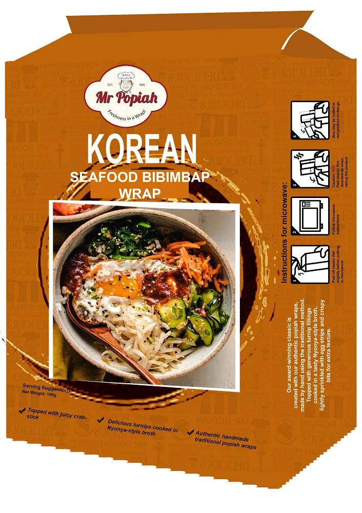 Tasty Spicy Sweet Microwavable Wraps Frozen Customized Food Eat Flavors With 18 months Shelf Life made in Singapore