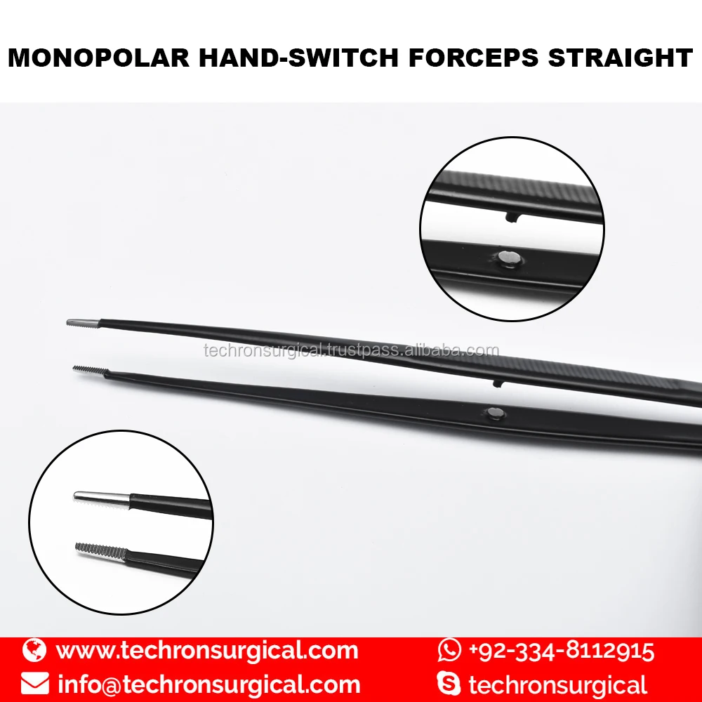 Reusable Insulated Hand Activated Switching Forceps with Silicon Cable