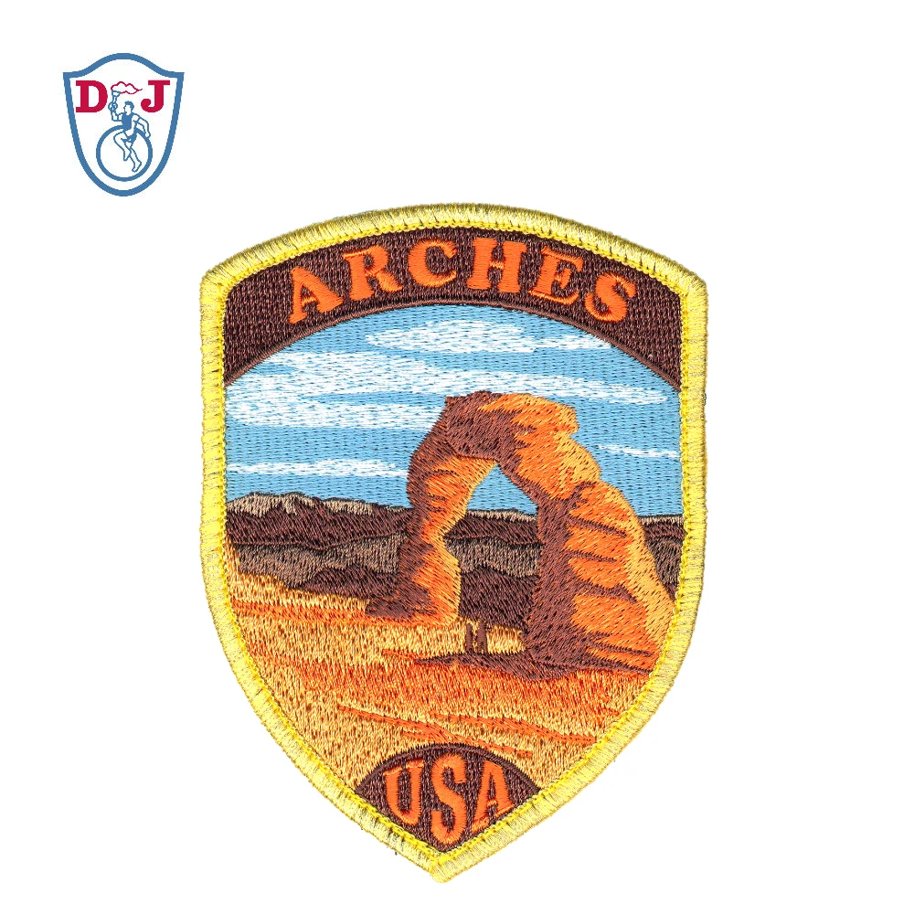 Wholesale Custom Embroidery Arm Badge Hoover Dam national park designs for Jacket