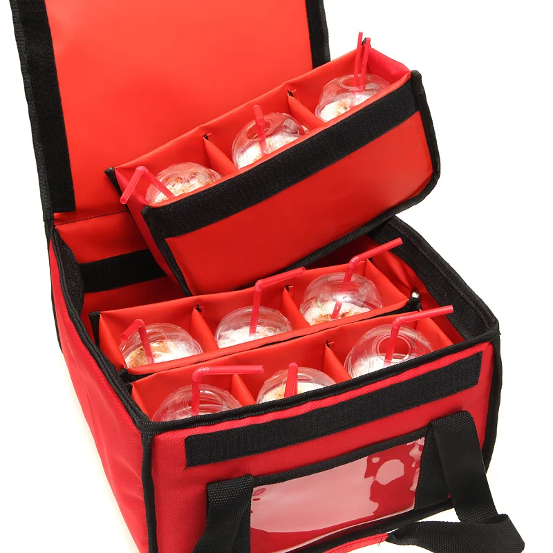 
High Quality Coffee Cooler Drink Insulated Food Delivery Bag Bike Square Bag 