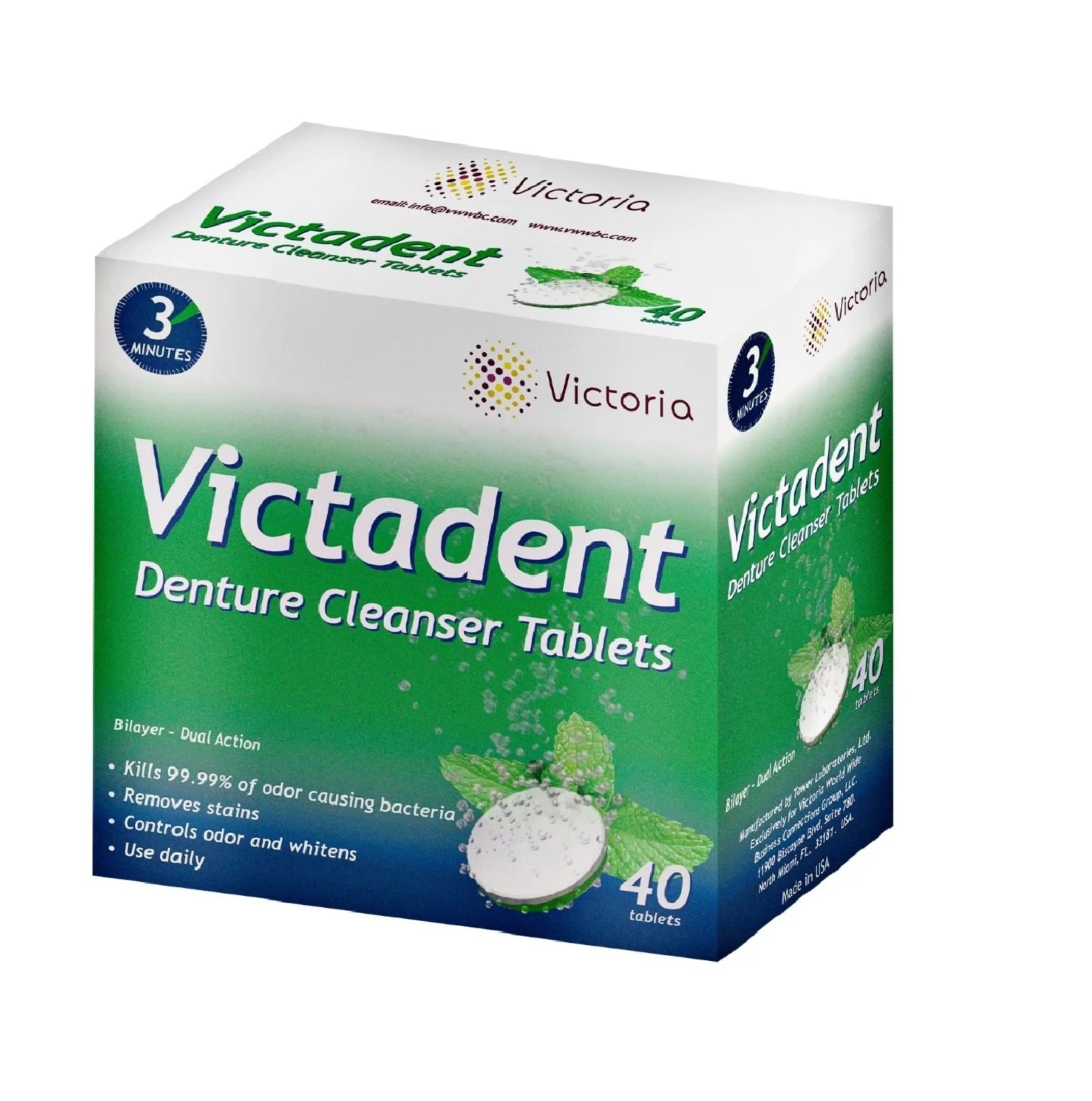 
Help keep your dentures clean Victadent Denture Cleanser Tablets- USA Formulated - 3 Minutes Cleaning 