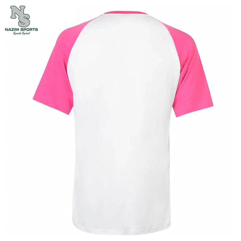  Лидер продаж мужские футболки из хлопка и полиэстера с круглым вырезом однотонные розового цвета оптовая продажа Лучшая цена