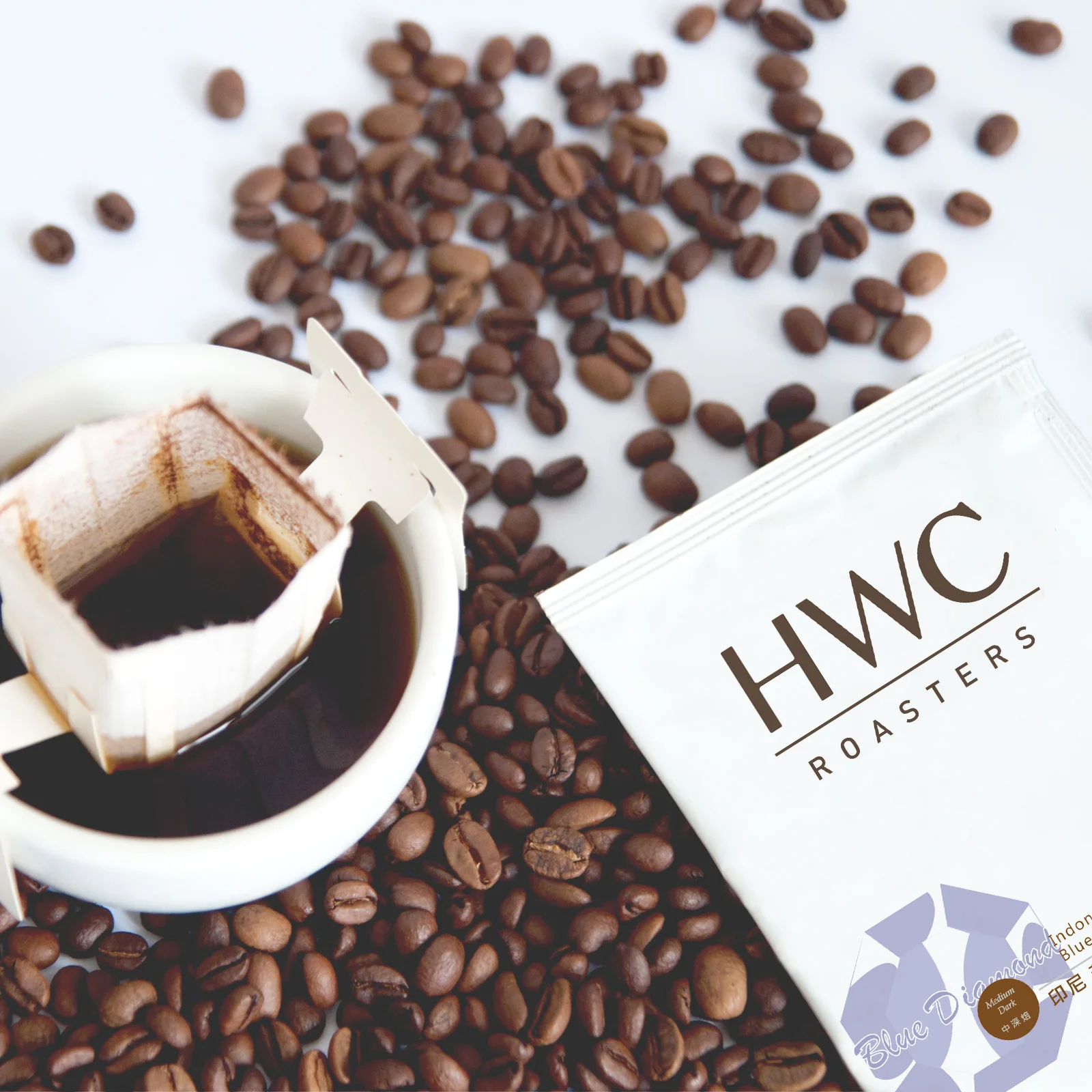 Hot Sell 600 PCS Indonesia Sumatera Aceh Blue Diamond Hanging Ear Drip Coffee Ground Coffee Brand