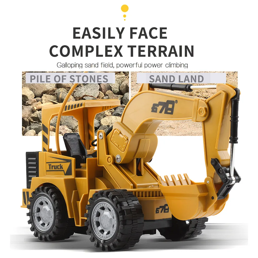 Оптовая продажа 1/24 весы 5-канальные игрушки с дистанционным управлением экскаватор грузовик со светом Радиоуправляемый